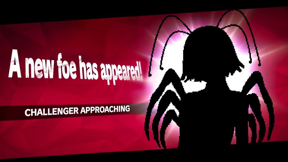 super smash bros ultimate 'a new foe has appeared! CHALLENGER APPROACHING' and a super cool silhouette of some art i havent finished yet