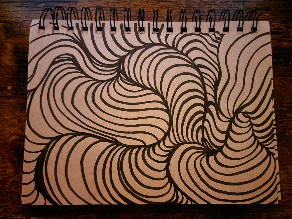 A wavy line drawing. 