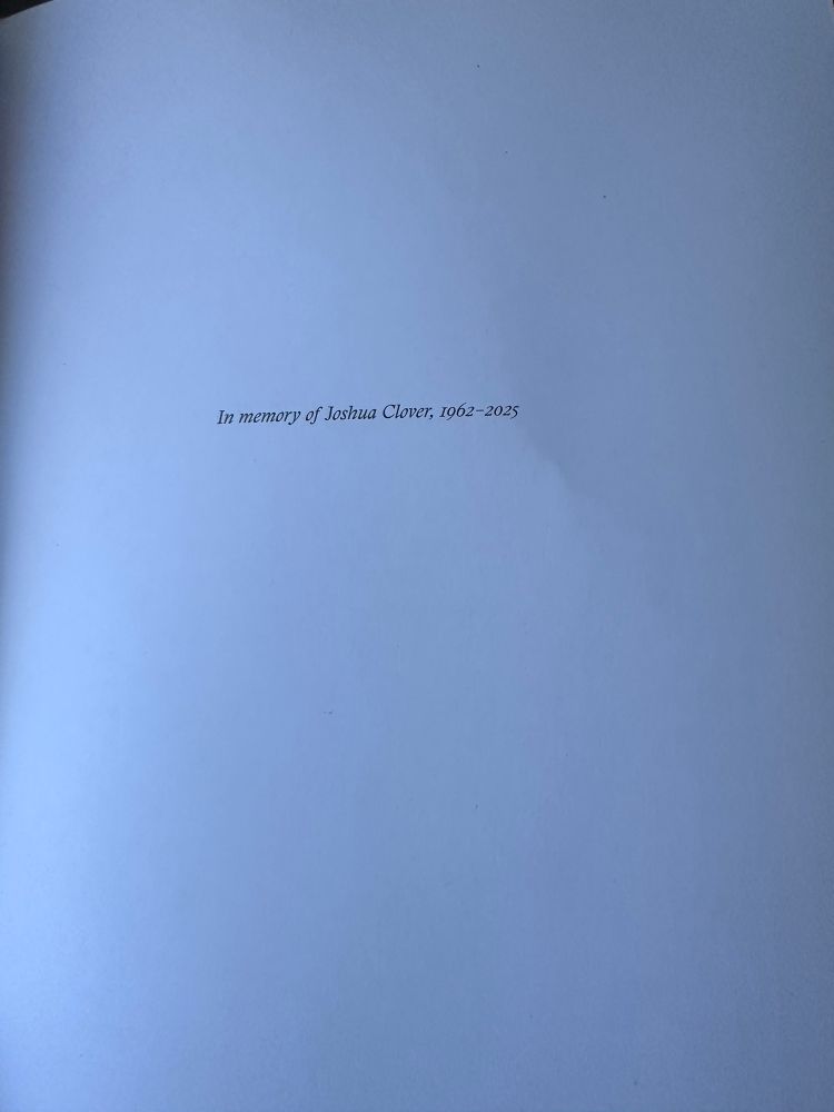 In memory of Joshua Clover, 1962-2025