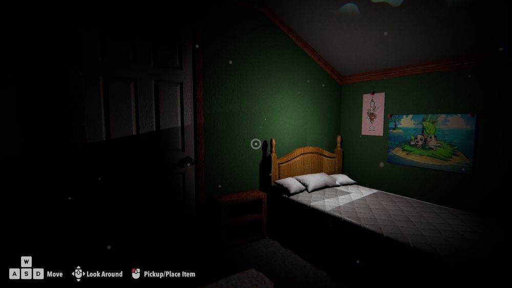 Bed seen under test for night light (window coming soon)