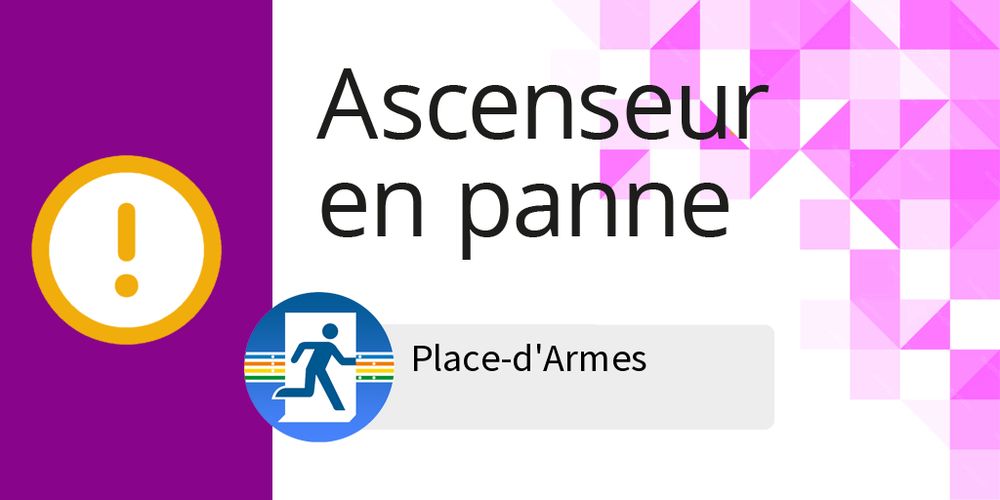 Metroexit  L'ascenseur reliant le niveau de la billetterie STM et le quai direction Montmorency est présentement hors service. 
Durée indéterminée .
#montreal #transit #STM #transportcollectif