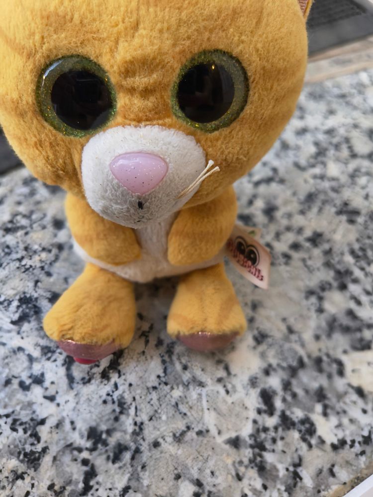 Simbalito presenting the heart shaped minerals 