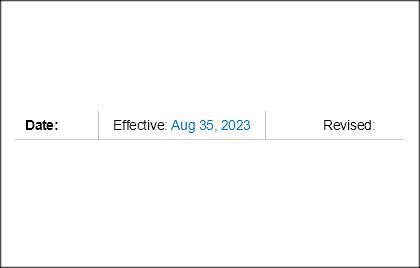 screenshot of part of a contract stating "Effective: Aug 35, 2023"