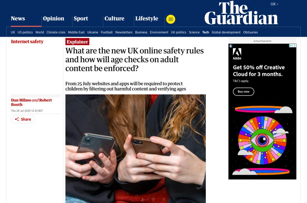 Guardian article saying how the age checks will be enforced