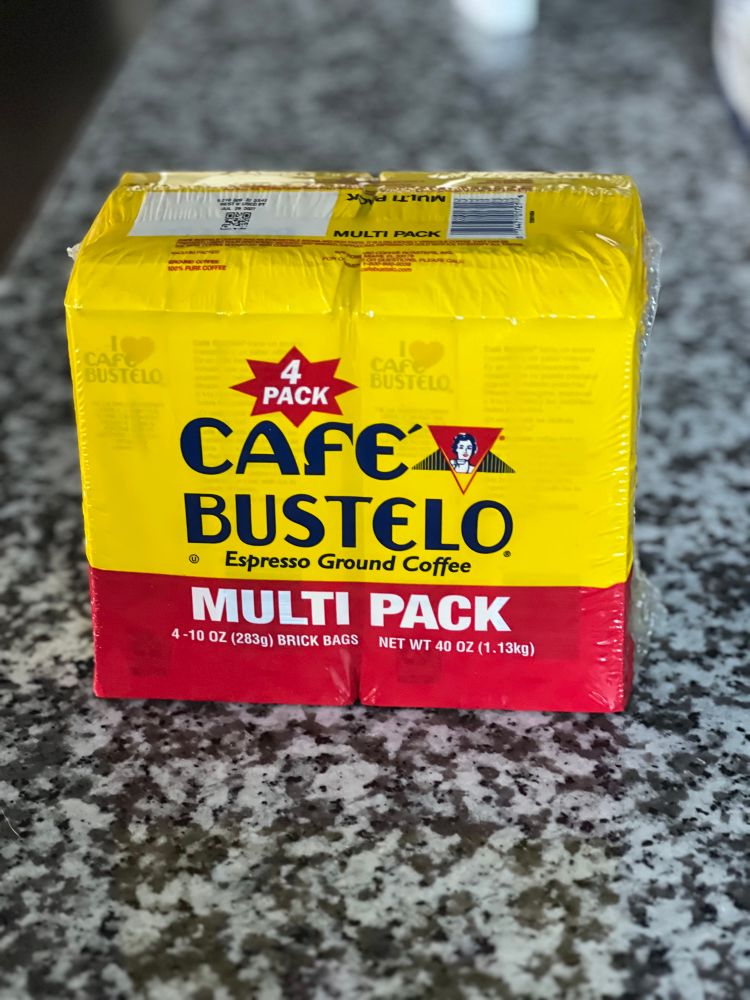 A 40 ounce package of Cafe Bustelo coffee 