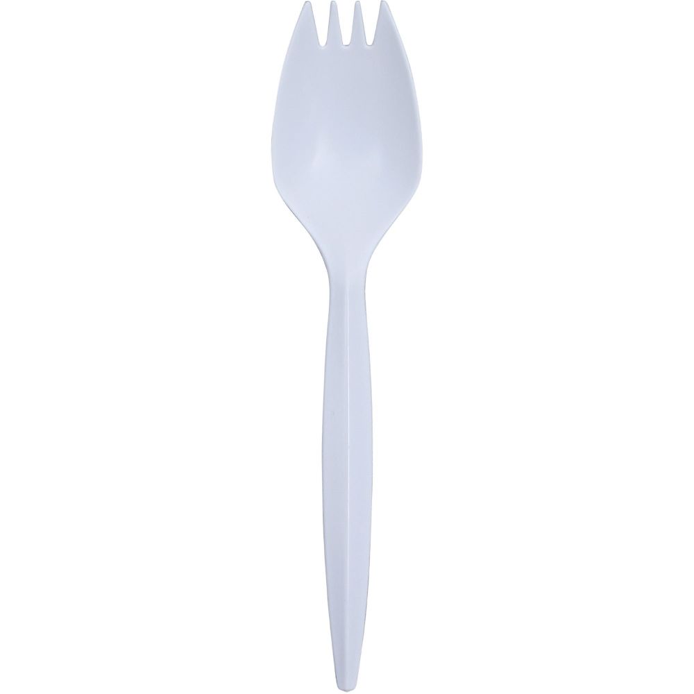 Image of a white plastic spork