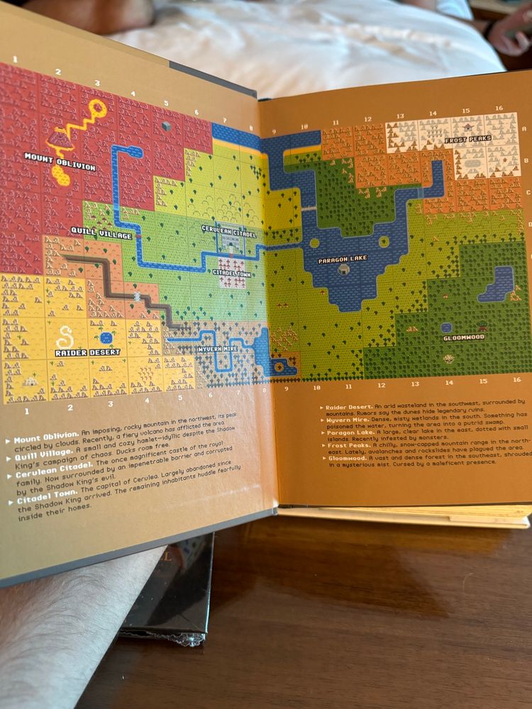 The pixel art map in the opening page of Heroes of Cerulea.