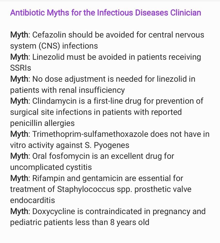 Antibiotic Myths for the Infectious Diseases Clinician
