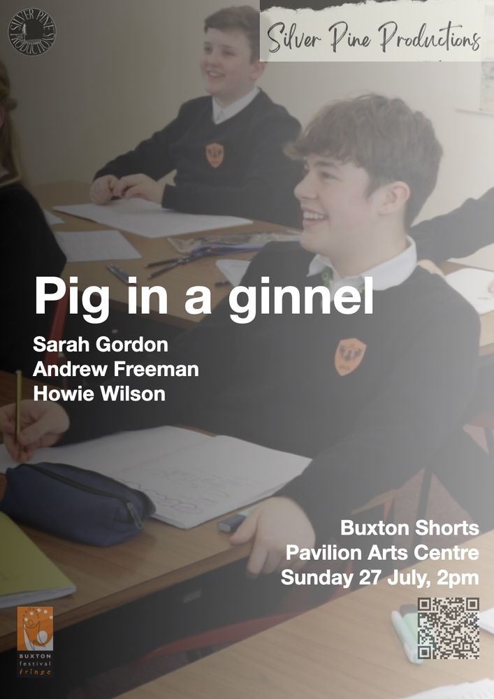 Poster for Pig in a ginnel, featuring Howie Wilson and Oliver Dunsford. 