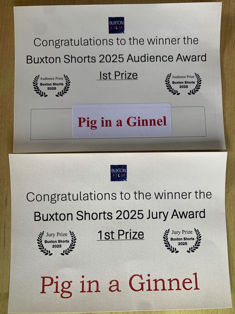 Photo of two award certificates.