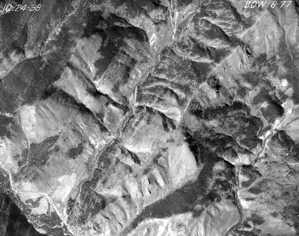 Aerial shot looking down on Grand county, Colorado