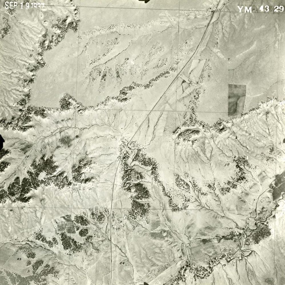 Aerial shot looking down on Pueblo county, Colorado