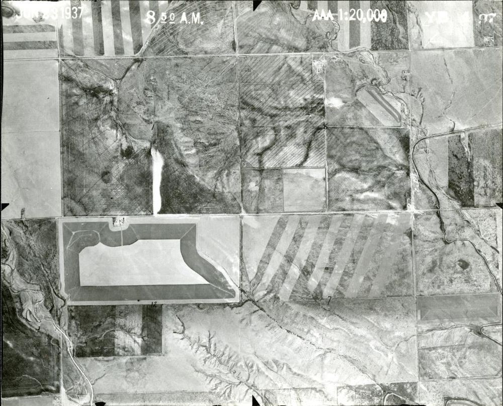 Aerial shot looking down on Weld county, Colorado
