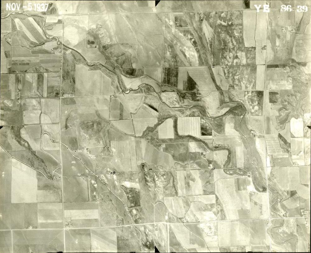 Aerial shot looking down on Morgan county, Colorado