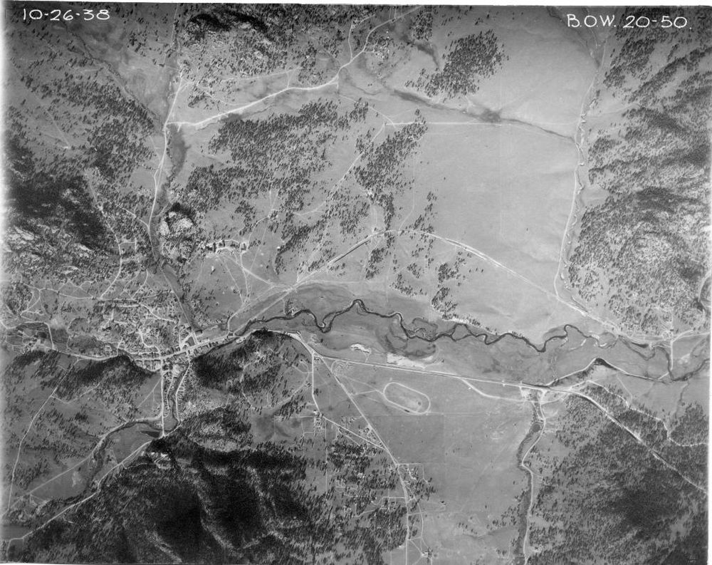 Aerial shot looking down on Larimer county, Colorado