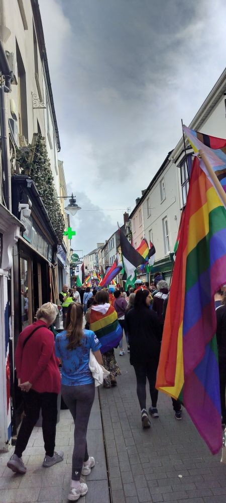 Ennis Pride parade going up Parnell Street