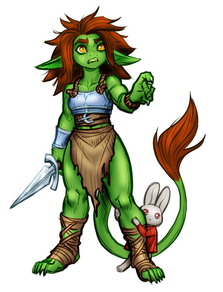 A technique I like where I colour while letting the pencil lines show through. Line art by Makkon.