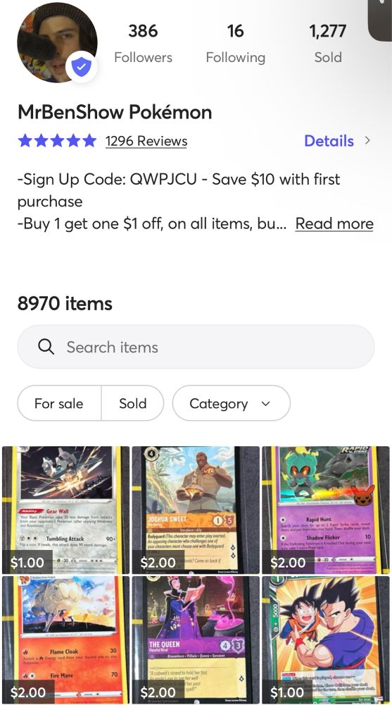 Your mom would love a card for Mother’s Day!
I love to pay my car so they don’t tow it ♥️ Bundle orders get the hookup!!
Mercari: MrBenShow Pokémon!!
https://www.mercari.com/u/422681658?sv=0

$BenjaminLucky for Donos!!
#MrBenShow #Pokemon #PokemonCards #PokemonTCG #PokemonCommunity #PokemonTradingCardGame #Nintendo #DragonBall #DragonBallZ #DragonBallSuper #DragonBallSuperCardGame #Bandai #OnePiece #OnePieceTCG #fypシ #Disney #Lorcana #DisneyLorcana #Cards #TCG #CardGames