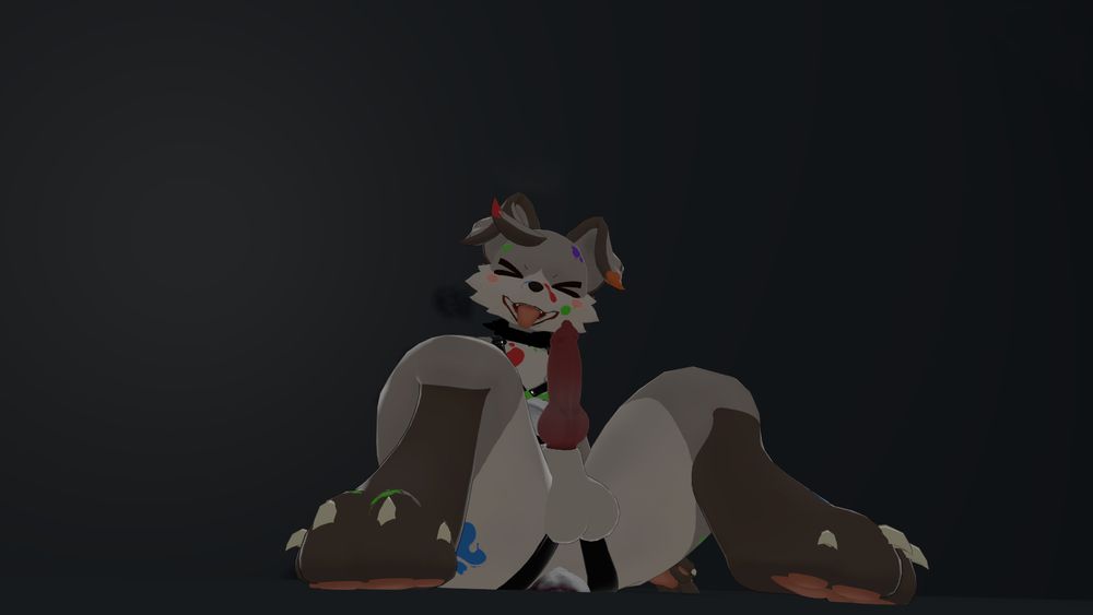 gay dog takes horse dildo to the base