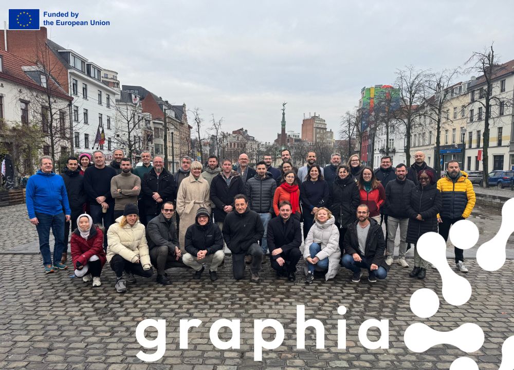 Photo with persons at the GRAPHIA project kick-off meeting. 
