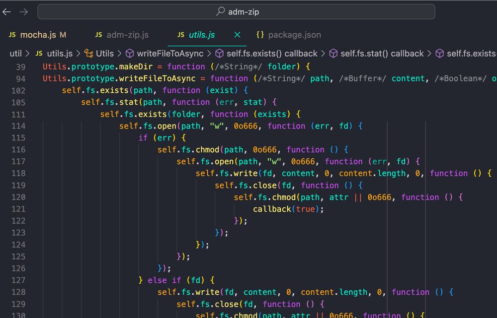 deeply nested JavaScript callbacks, with at least 10 layer deep