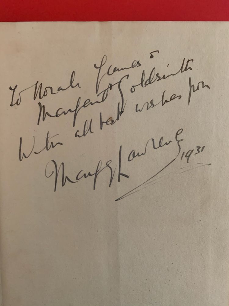 Inscription from Lawrence to James and Goldsmith. 