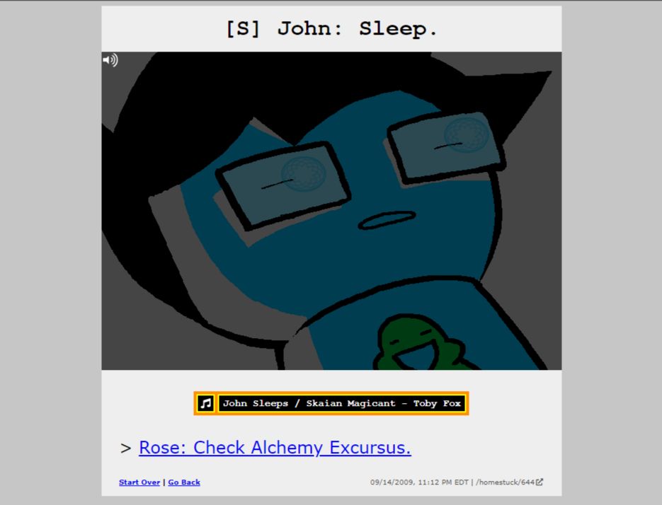 Page [S] John: Sleep in Homestuck. 