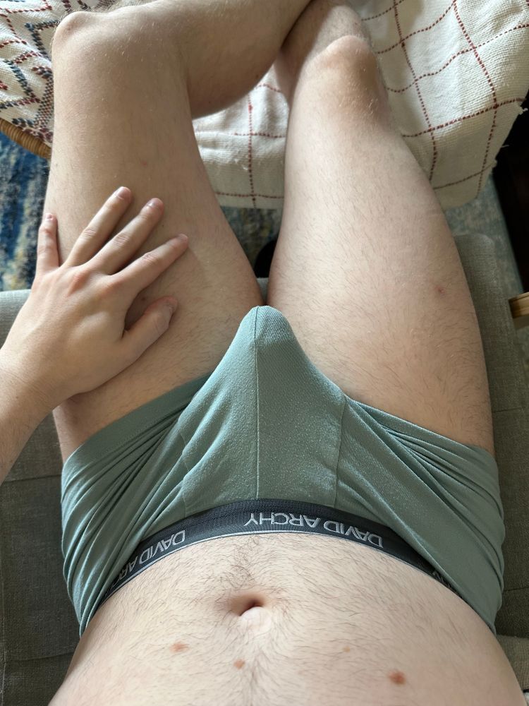Photo of me in my mint green David Archy trunks. 