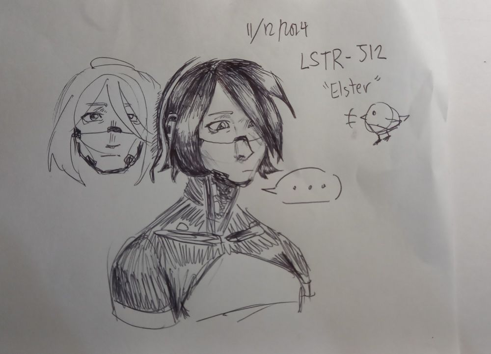 Random Elster pen doodle on a scratch bondpaper then proceeded to experiment on her hair