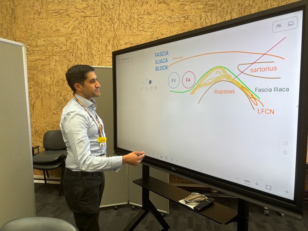 Dr Nav Bahal attempts to draw the ilio-inguinal fascia iliaca block