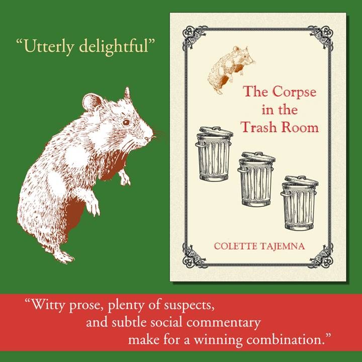Shows ad for The Corpse in the Trash Room, with reader praise.