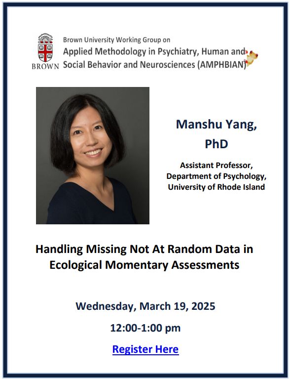 A flyer showing a headshot of Dr. Yang, the title of her talk, and the time (March 19 from 12-1pm) of her talk.