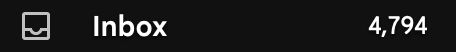 inbox icon next to Inbox title text and the numerals 4,794