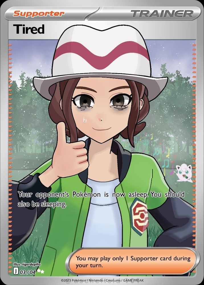 Pokemon Trainer from Legends ZA doing a thumbs up while looking tired