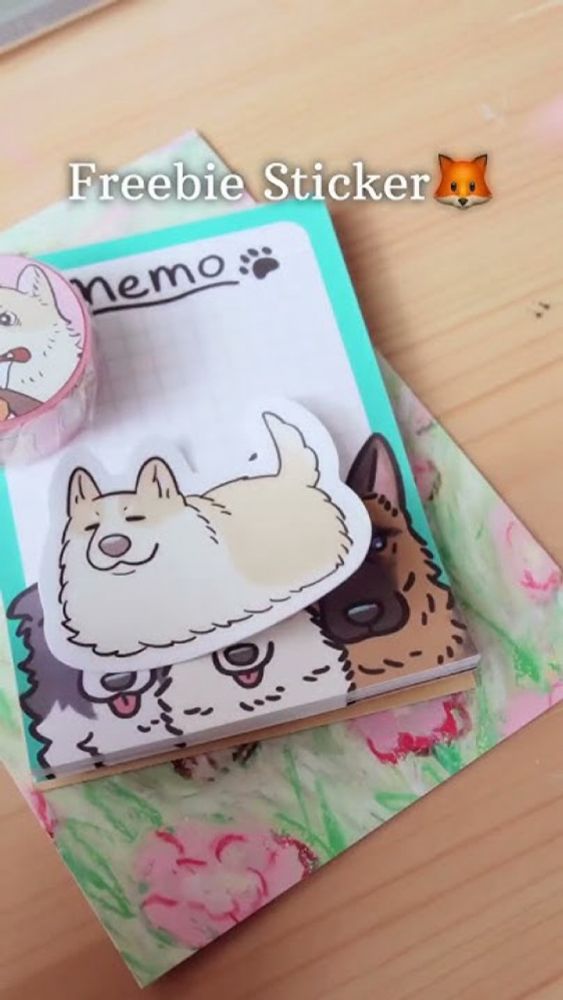 Packing order: memopad, washi tape, clay brooch of corgi #shourts #packingorders #studiovlog