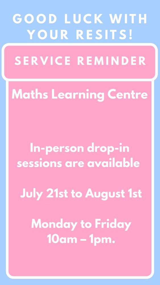 In-person drop-in sessions are available 

 July 21st to August 1st

 Monday to Friday
 10am – 1pm.
