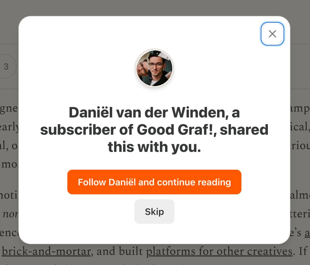 A bit of Substack UI recommending me I follow me.