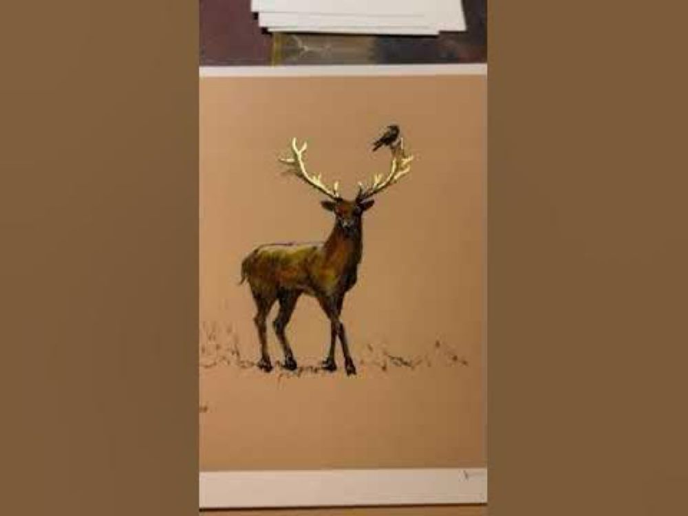 Signing art prints of “Forest Animals” #animalfriends #limitededition #goldleaf #whimsy #artist