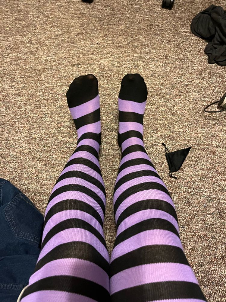 My legs with thigh highs on