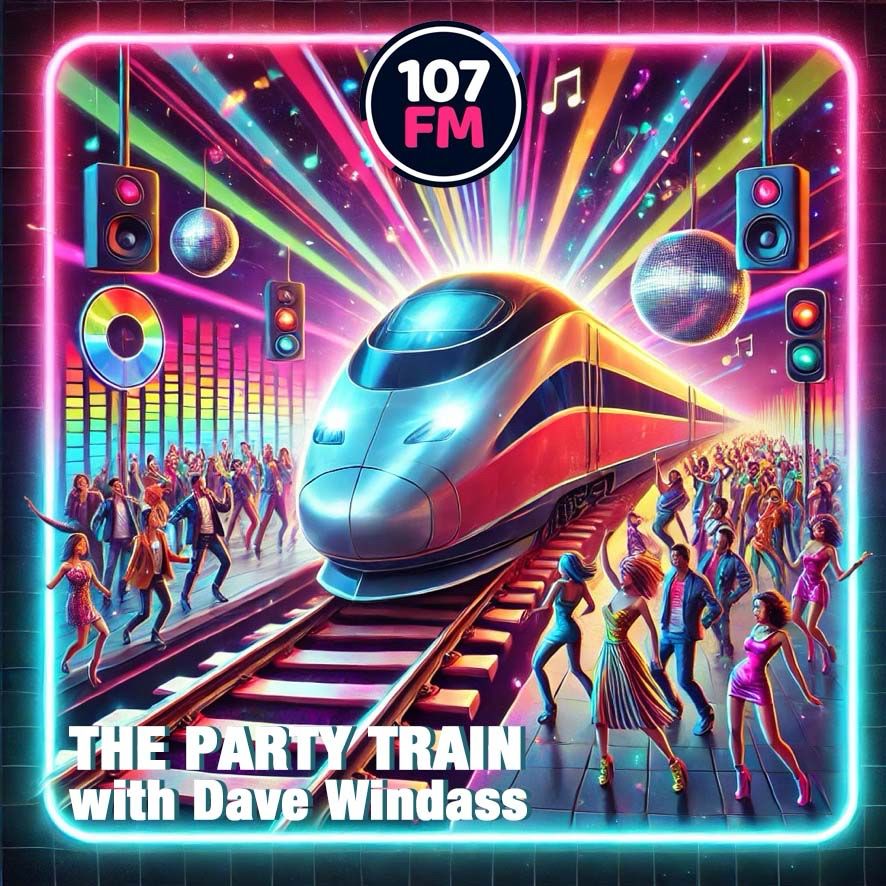 Promotional image for Hull’s 107FM radio show The Party Train.