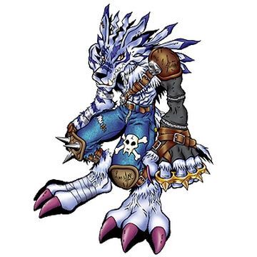 Picture of official art of weregarurumon from Digimon.