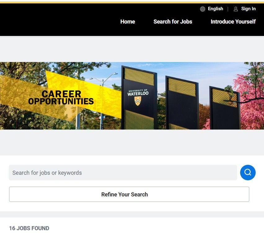 Decorative screenshot of the new career website.