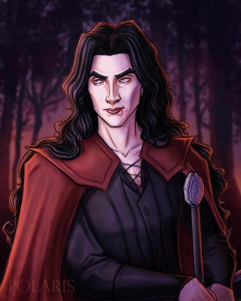 Bust illustration of my original dark fantasy character, Vampiric Lord István.