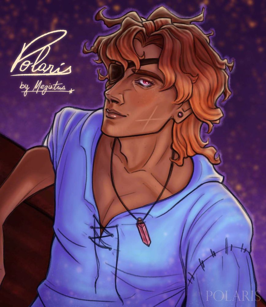 Bust illustration of Polaris, a character by Megistus here on Bluesky.