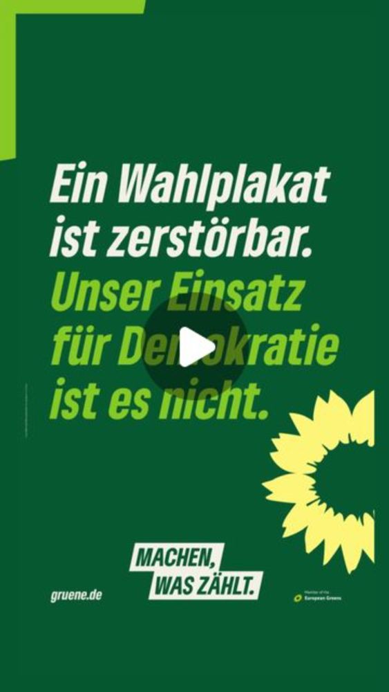 BÜNDNIS90/DIE GRÜNEN Landkreis Leipzig on Instagram: "Ein Wahlplakat ist zerstörbar. Unser Einsatz für Demokratie ist es nicht. #kommunalwahl #europawahl #machenwaszählt #weilwirhierleben #gruenelandk...