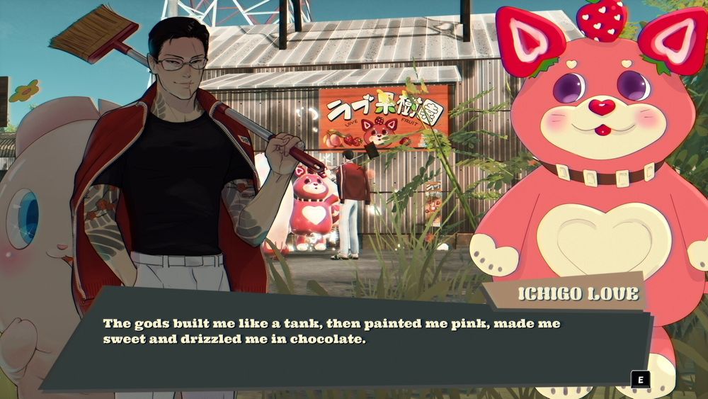 Ichigo Love, a strawberry dog mascot says 