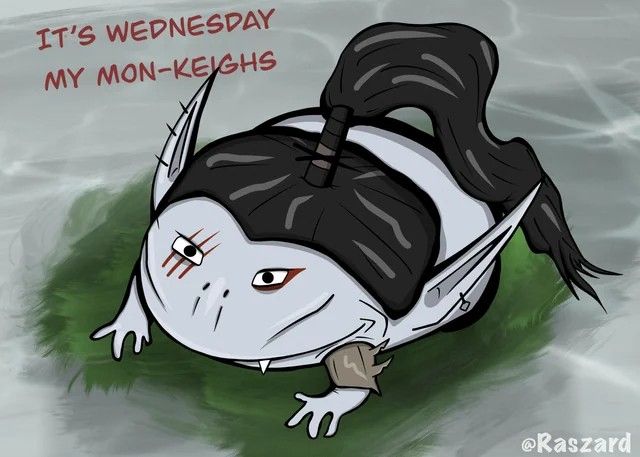 Marazhai from Rogue Trader but he's a frog, and he's saying It's Wednesday my Mon-keighs