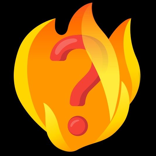 flame emoji with question mark