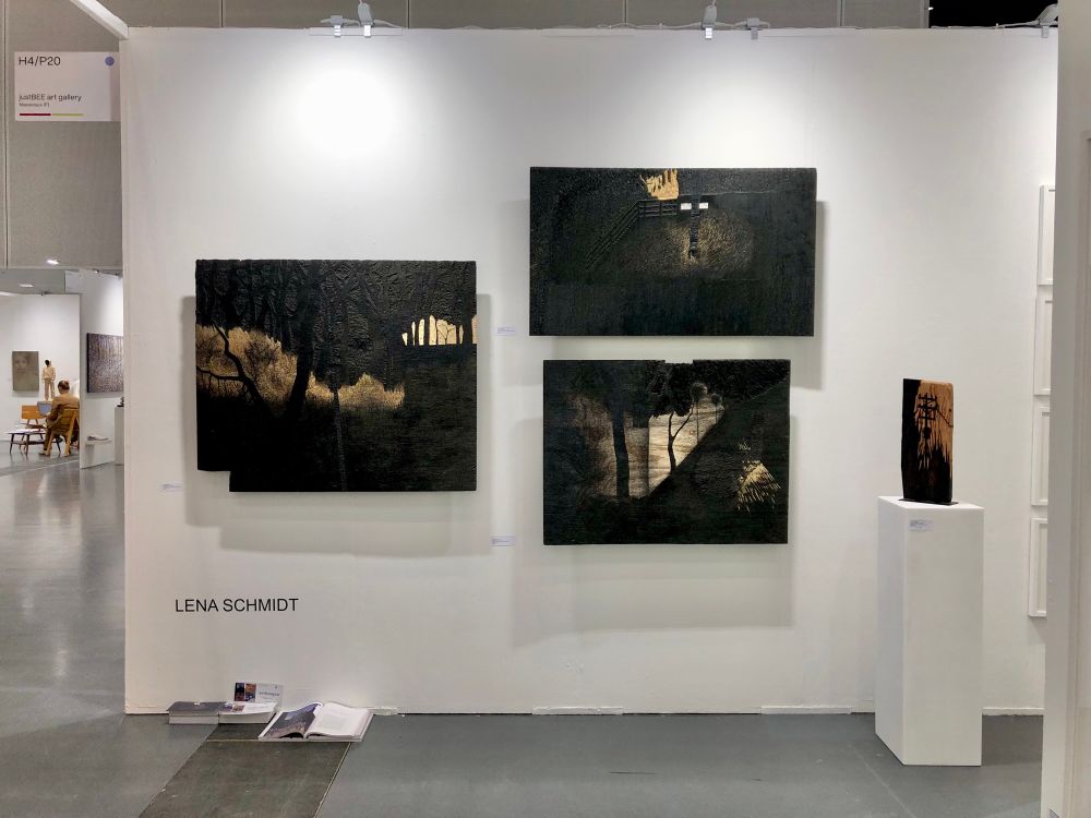 Lena Schmidts art works at the booth of Brouwer Edition Contemporary at art Karlsruhe 