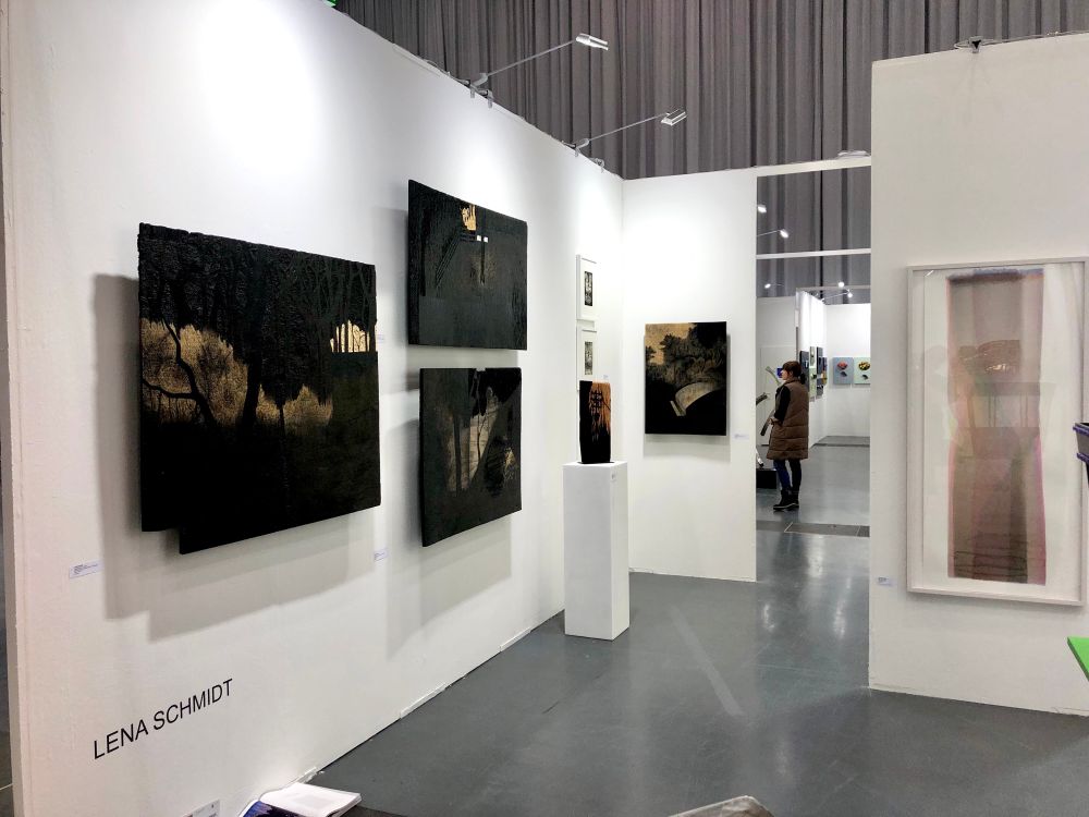 Lena Schmidts art works at the booth of Brouwer Edition Contemporary at art Karlsruhe 
